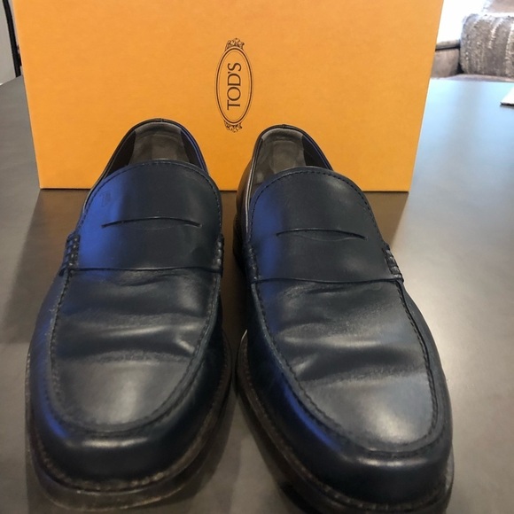 Navy Tods Men’s Loafers Shoes Size 9 - Picture 1 of 5